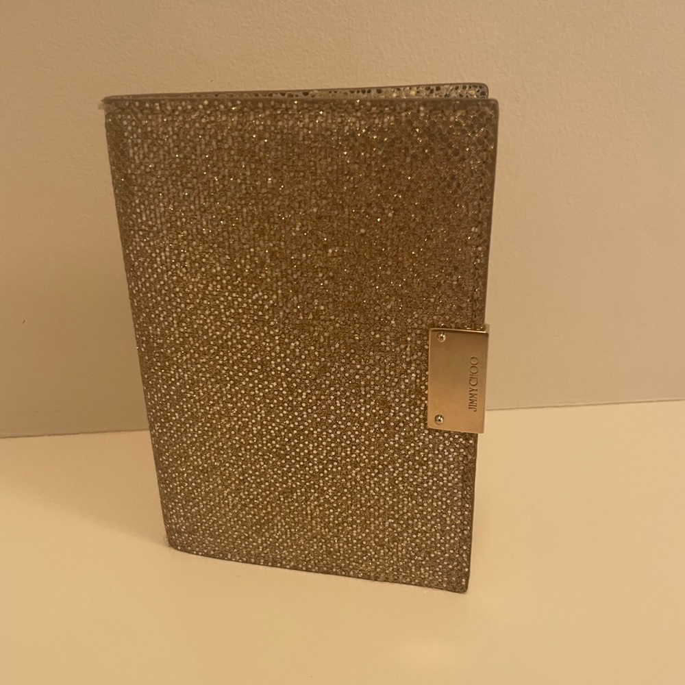 Jimmy Choo Gold Glitter Card & Key Holder
